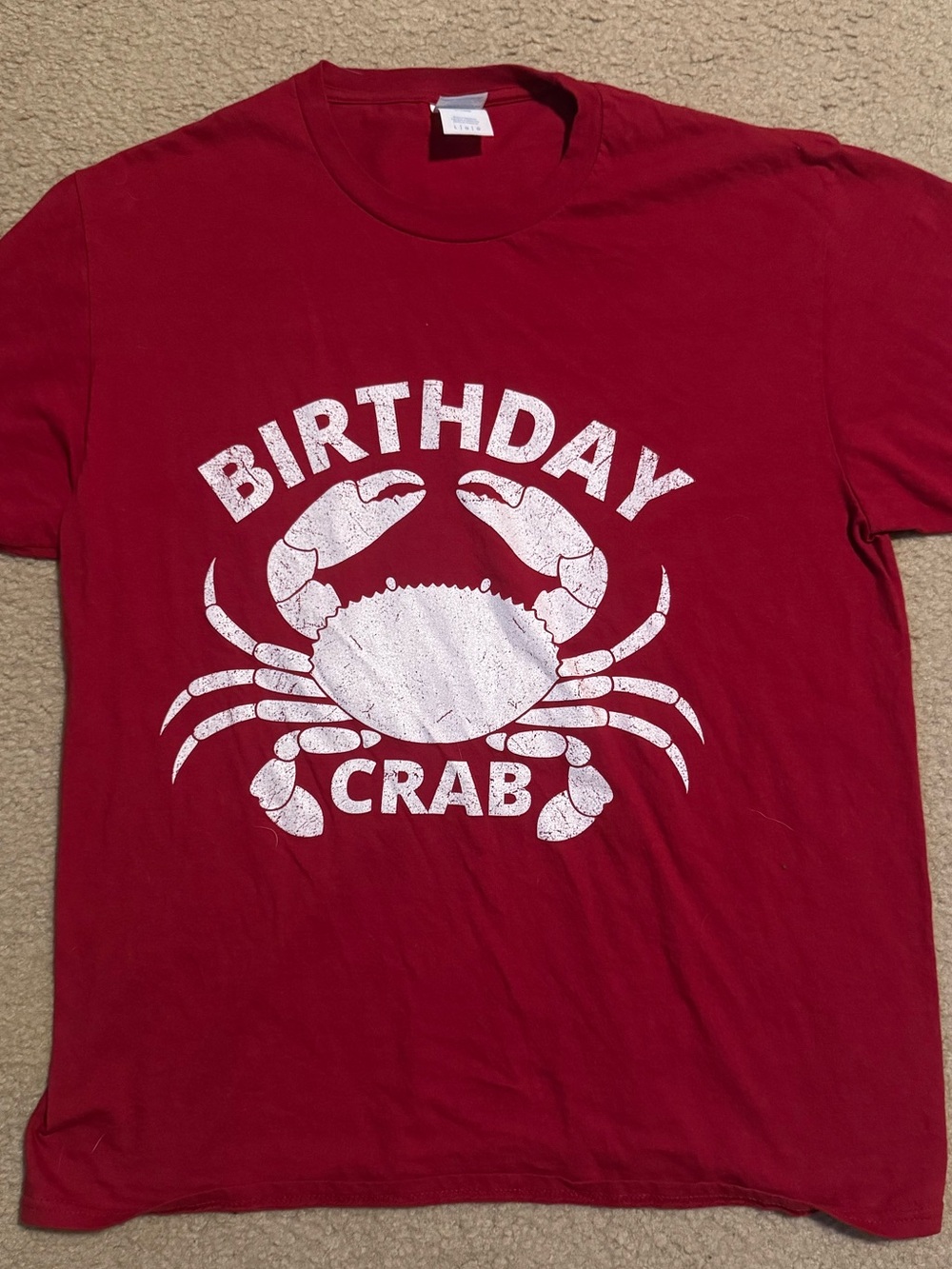 Port and Company Red Short-Sleeve 'Birthday Crab' Graphic Tee